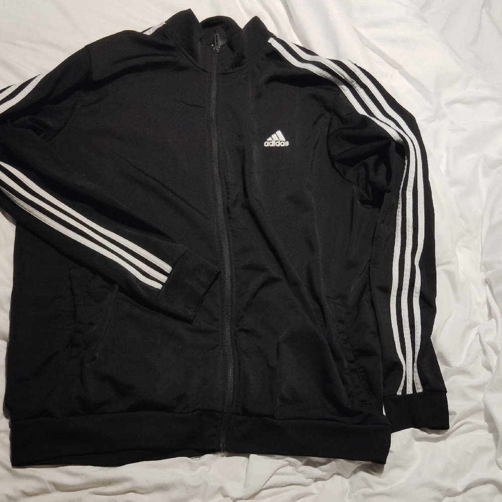 Adidas Black Lightweight Shirt Jacket with Iconic Stripes